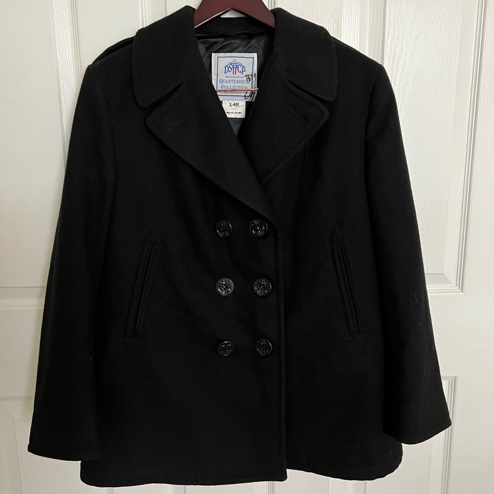 US Navy DSCP Military Issue Peacoat 100% Wool Sz 14